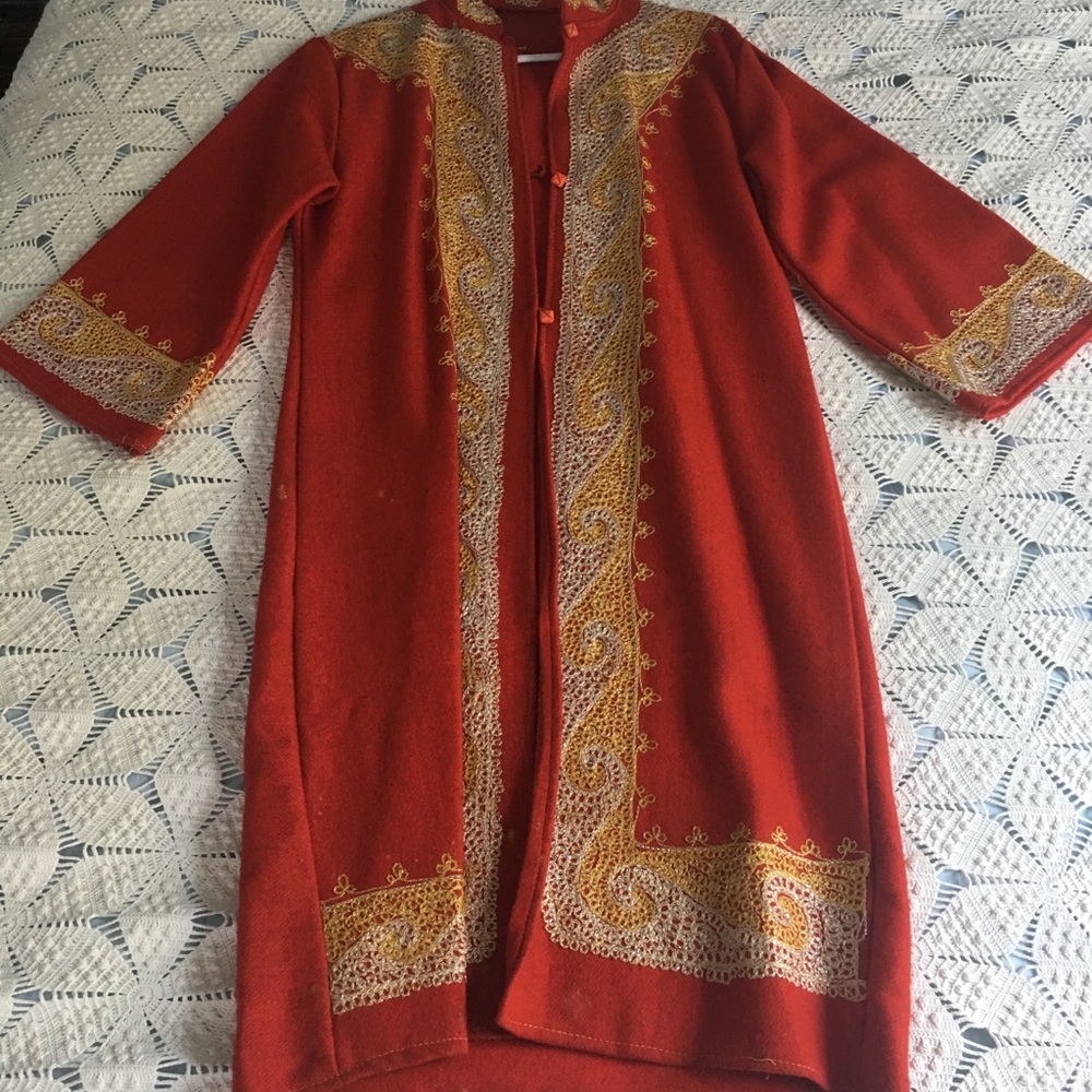 Vintage HandMade Robe Caftan Asian Middle Eastern - Picture 2 of 8